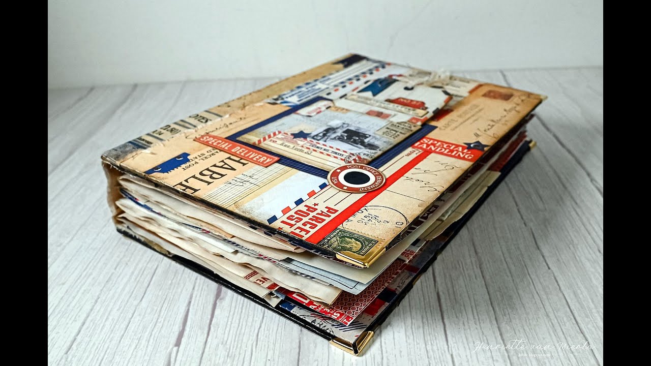 Postal themed junk journal - flip through video (sold)