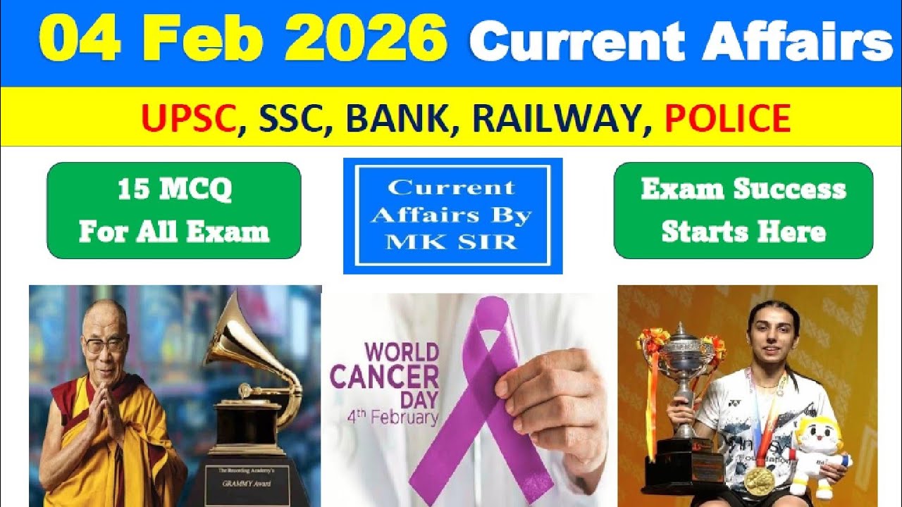 04 February 2026 Current Affairs in Hindi | Current Affairs Today | Daily GK | UPSC SSC Railway