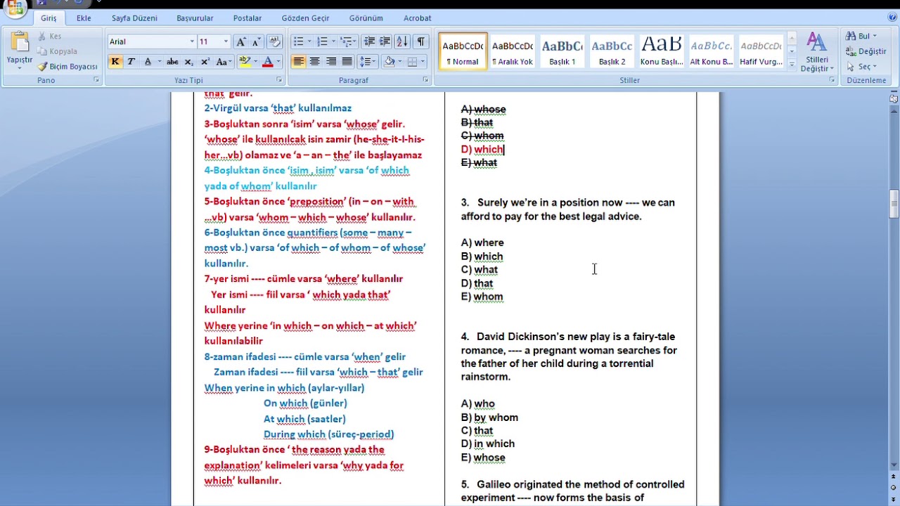 10 KURALLA RELATIVE CLAUSE VE KISALTMA SORULARI
