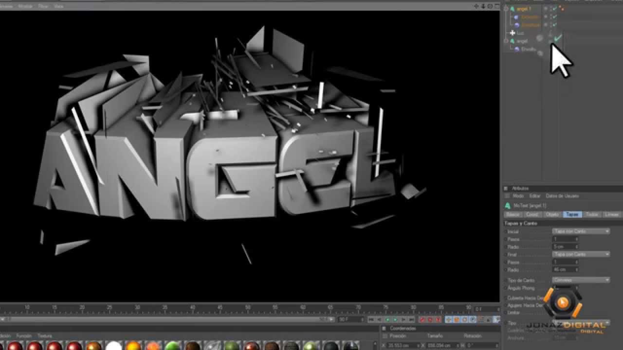 TUTORIAL TEXTO CINEMA 4D//EFECTO EXPLOSION ENVOLTURA. HD.