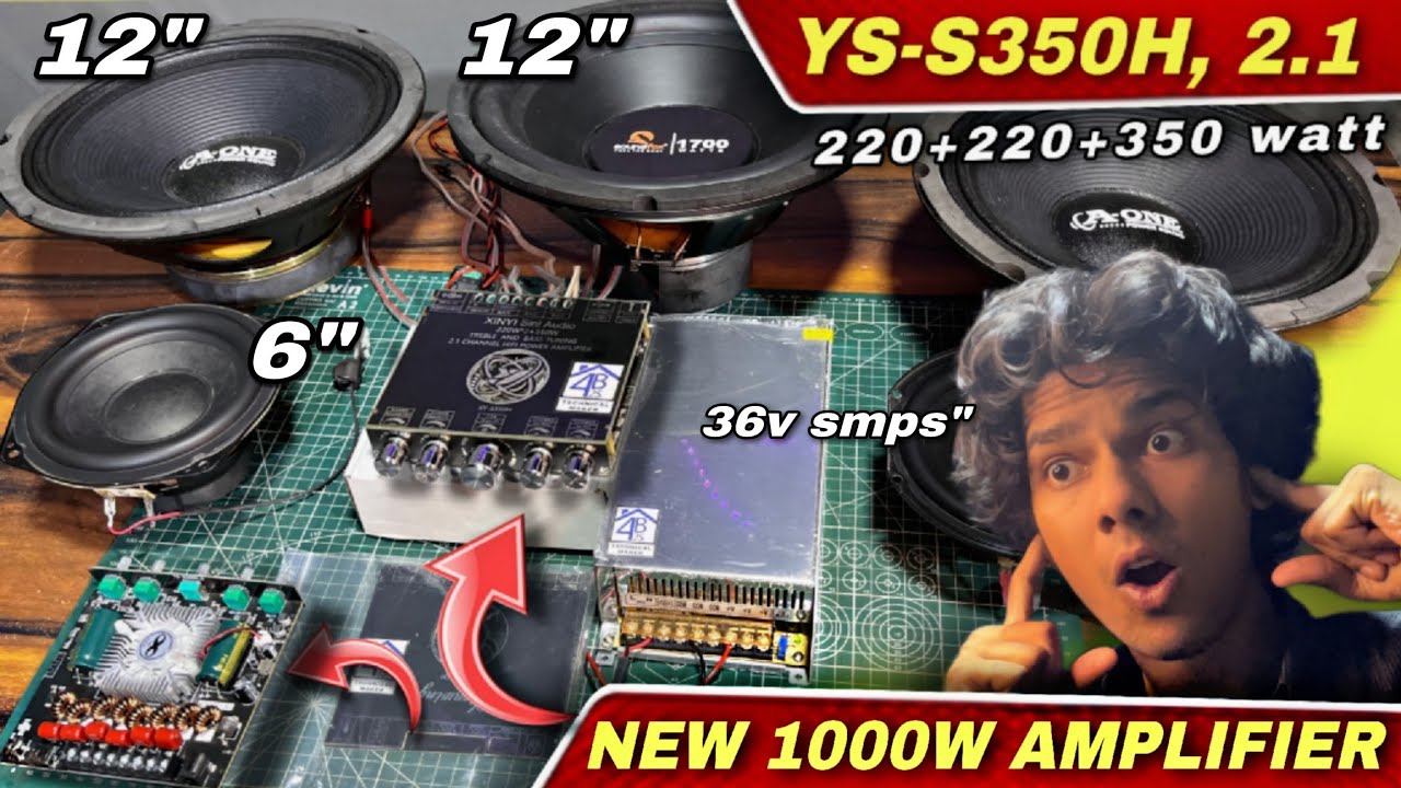 how to build 2.1, 1000 watt ( 220w+220w+350w ) heavy duty music system 🔥🤯 for home, car, tractor |
