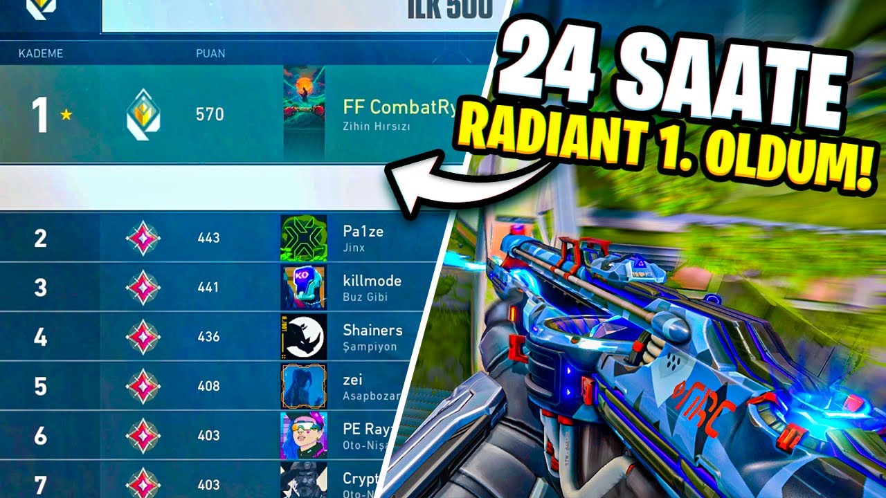 Valorant 24 saatte SIRALAMADA 1. OLDUM! (İLK RADİANT)