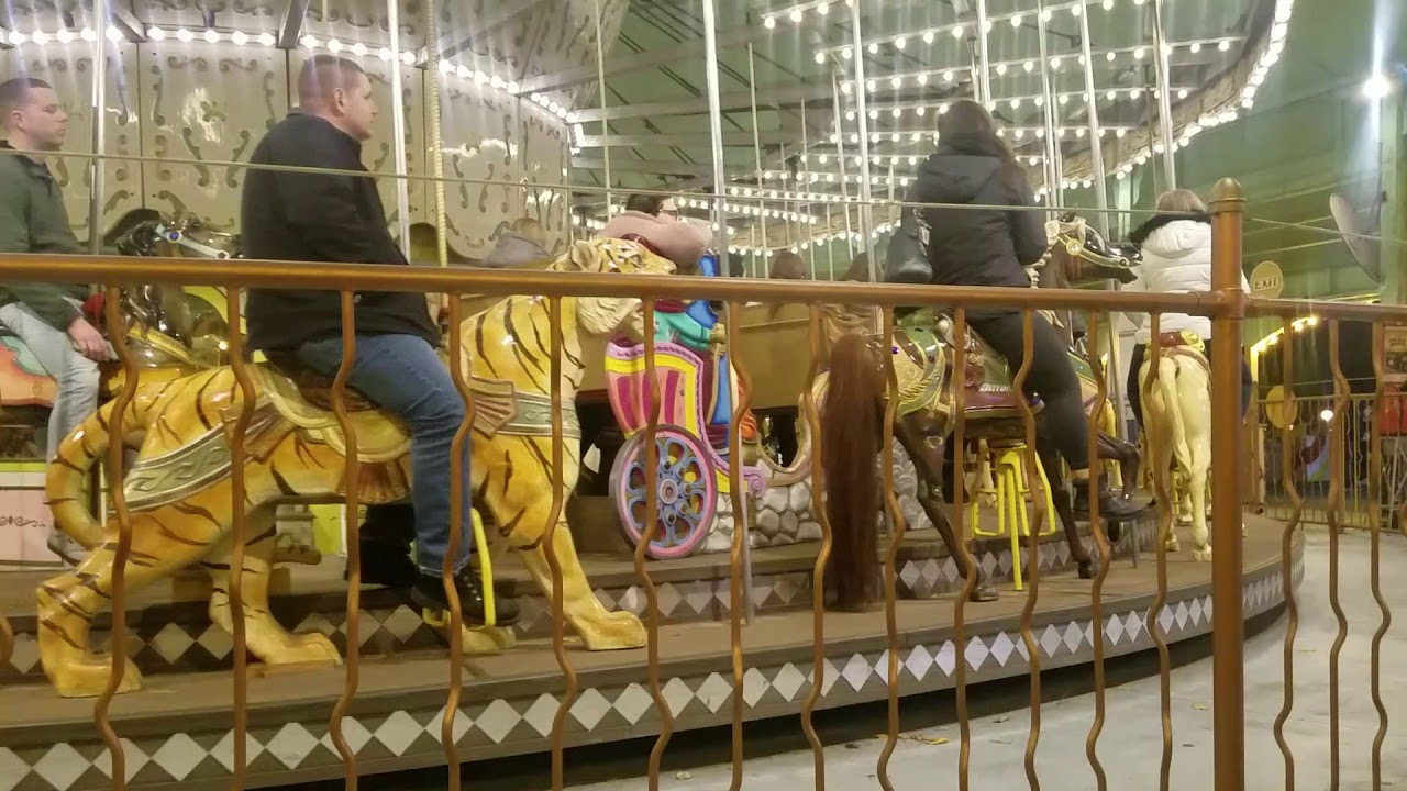 Canobie Lake Park Antique Carousel & Ice Jet At Nighttime