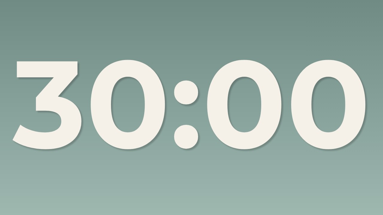 30 Minute Countdown Timer – No Sound | Study Timer