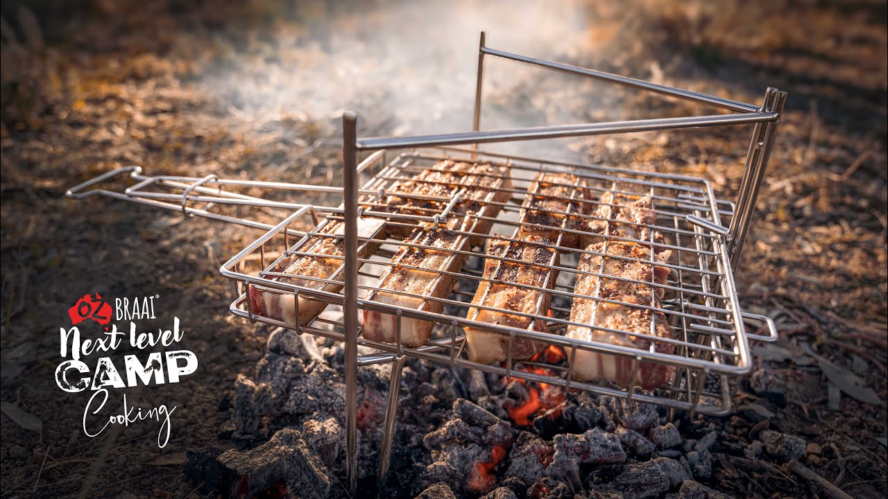 🔥 Delicious Pork Rashers on the Travel Braai: From Fire to Wraps 🌯 | Ultimate Outdoor Cooking