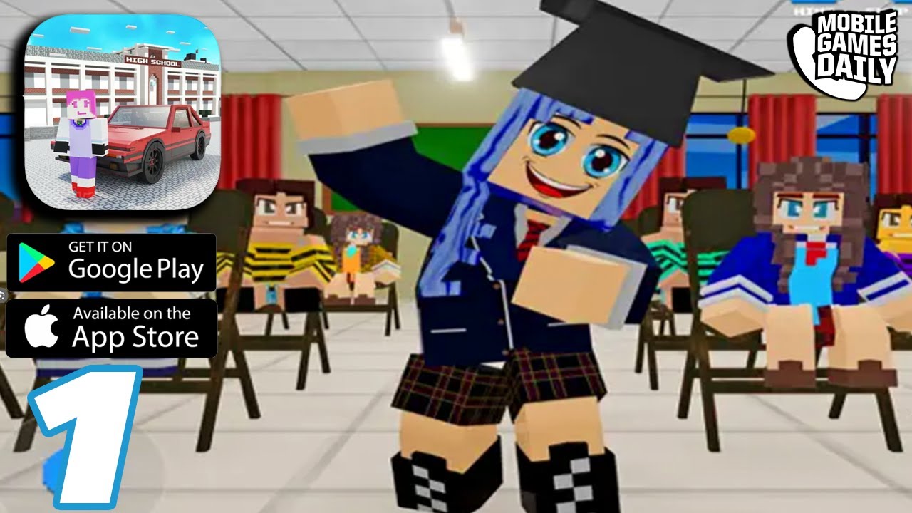 High School Party: Craft Games Gameplay Walkthrough Part 1 - School Block Party Story World