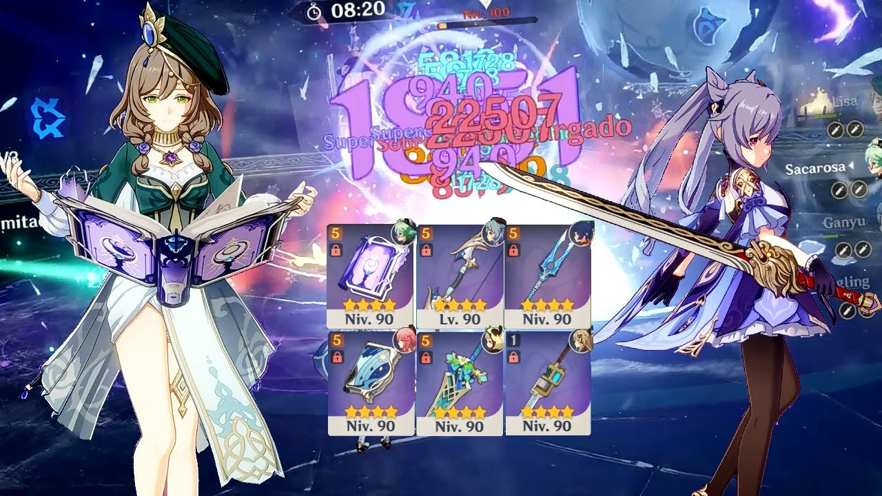 Random Lisa team number 7584: OverConduct Lisa & Keqing-Miko aggravate beating 4.1 abyss 12. リサ【原神】