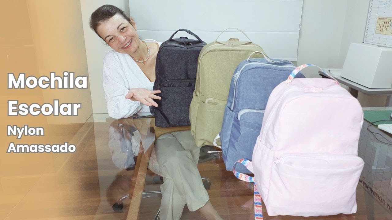 Mochila Escolar em Nylon Amassado Passo a Passo