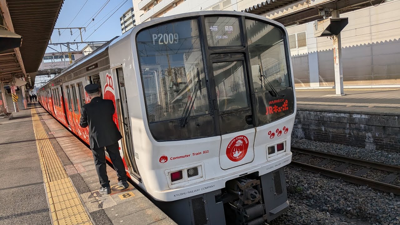 JR九州 811系PM2009 普通電車福間行き。車窓
