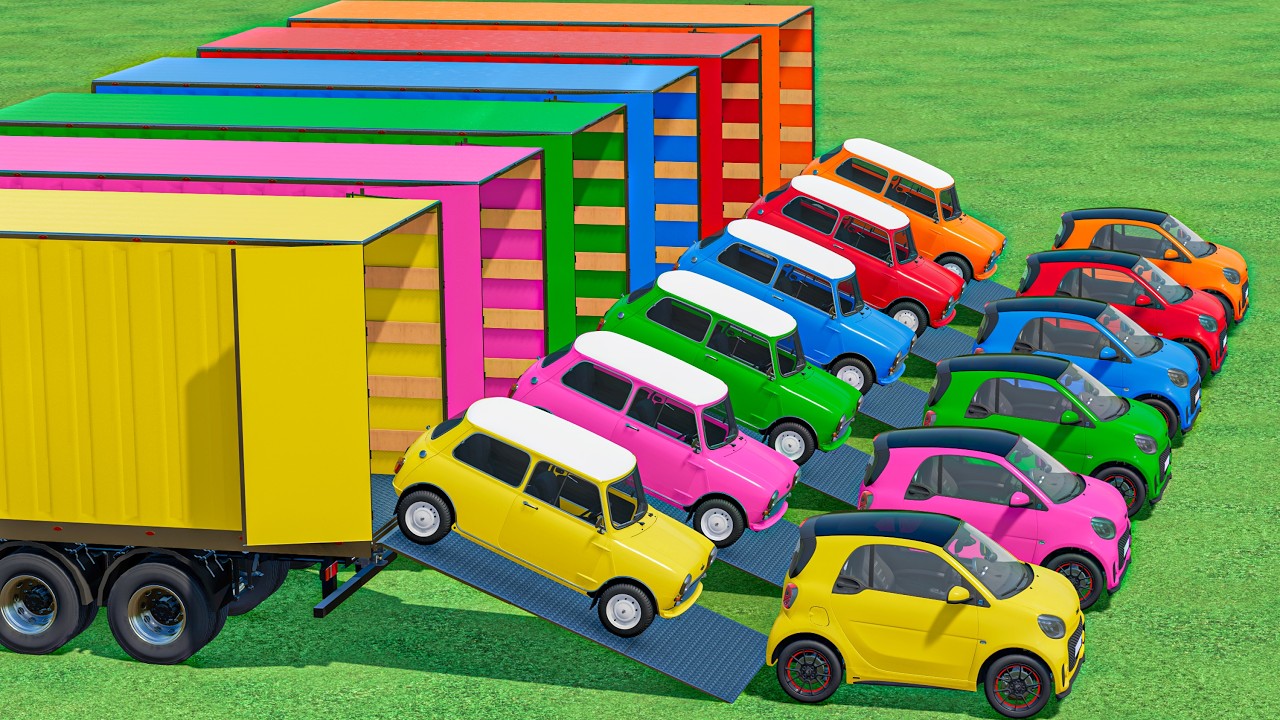 Transporting With Colors | MINI Copper vs MINI Smart In Fs22 | Farming Simulator 22