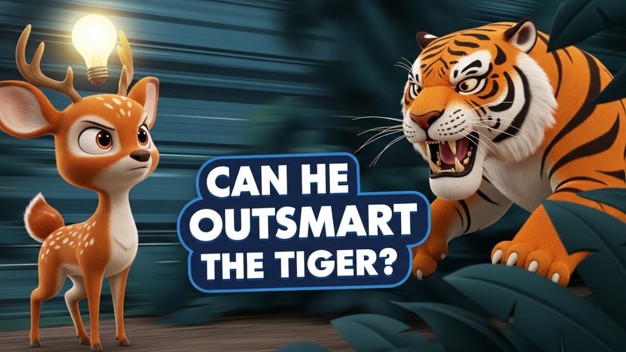 The Deer Who Fooled a Hungry Tiger! 🦌🐯 Kids Bedtime Story About Bravery