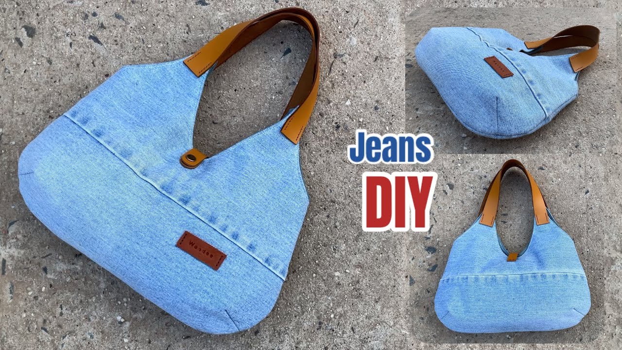 How to transform old jeans into beautiful handbag ,jeans bag diy, denim handbag tutorial