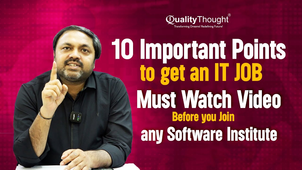 Important Points to Get an IT JOB | Quality Thought (CMD) Ramana Bhupathi Sir's Guide