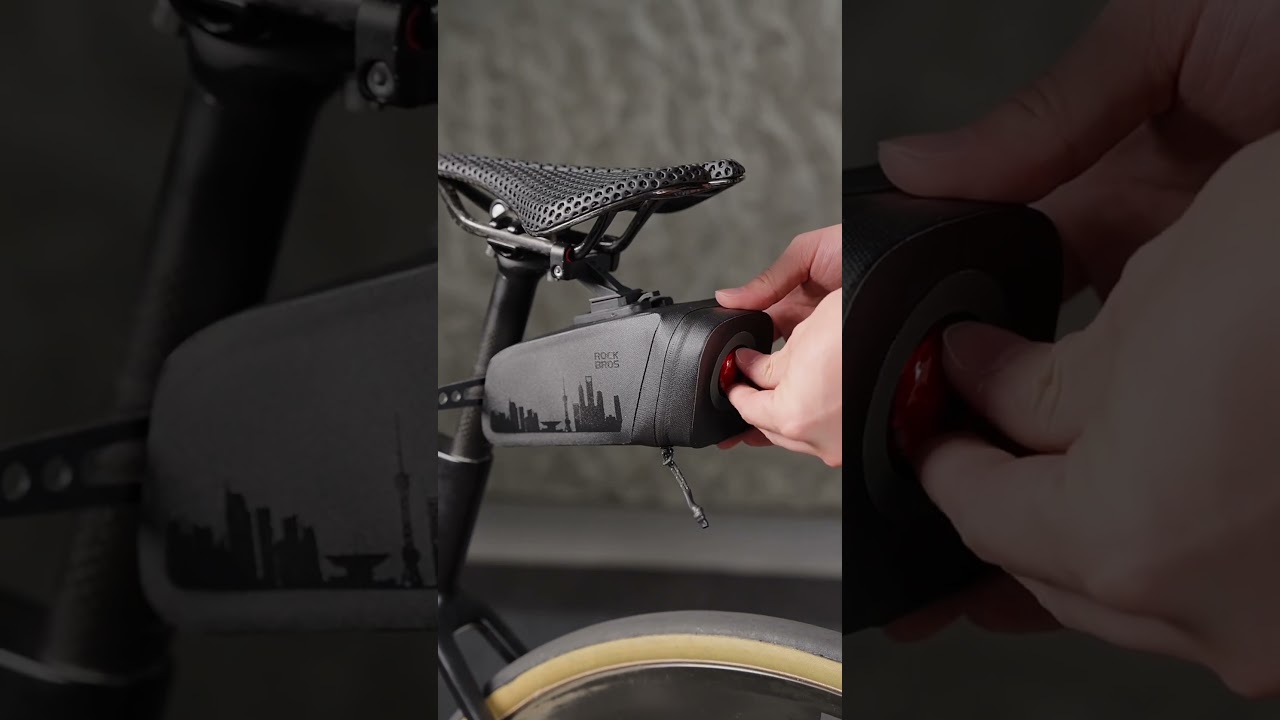 Stay dry in the rain. Stay seen at night ✅ #bikebag #bikelight #nightcycling #rockbros