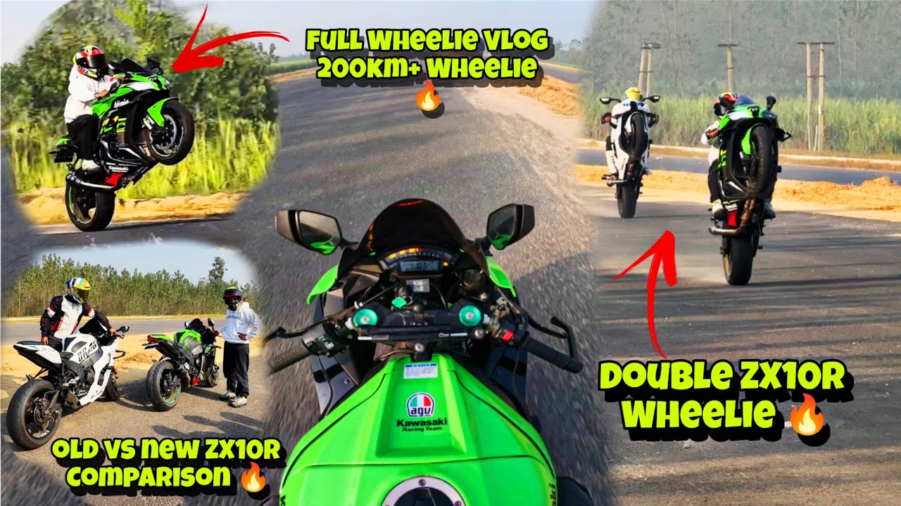 Kawasaki  ZX10R Double Wheelies 🔥 || Crazy ZX10R Flyby Wheelies || Loudest ZX10R In Uttarakhand 😍