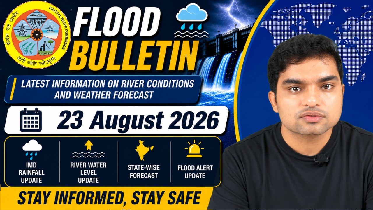 🔴 Flood Bulletin Aug 23, 2026 | UP, J&K, Odisha, Uttarakhand, Chhattisgarh | CWC Flood Alert