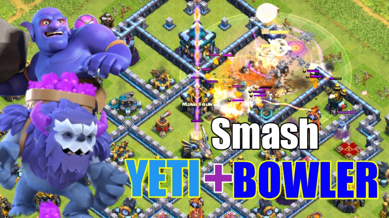 Best Th13 Yeti Bowler smash strategy! Town hall 13 Yeti Bowler legend league attacks 2020 March. Coc
