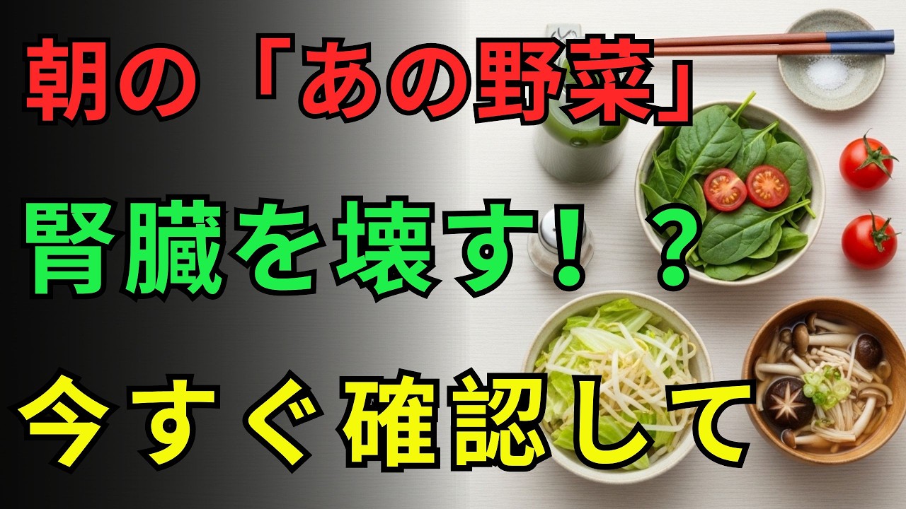 【腎臓の危機】良かれと思って食べていた「あの野菜」要注意？控えたい野菜4選 vs 救世主野菜4選 今すぐ確認