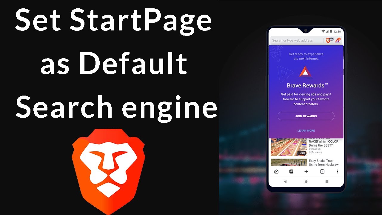 How to Set StartPage as Default Search engine in Private Mode in Brave App?
