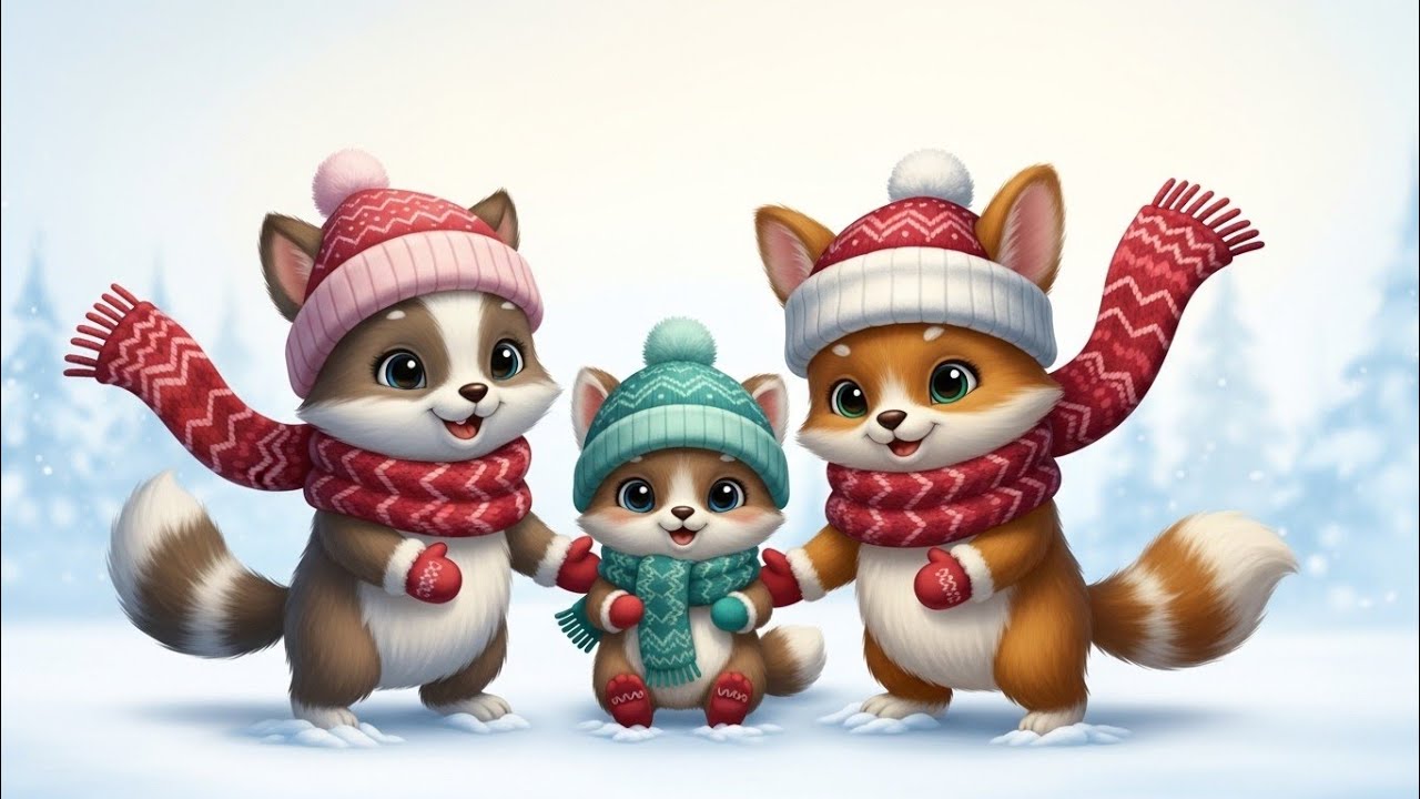 Cute Winter Friendship – Cat and Mouse Cartoon