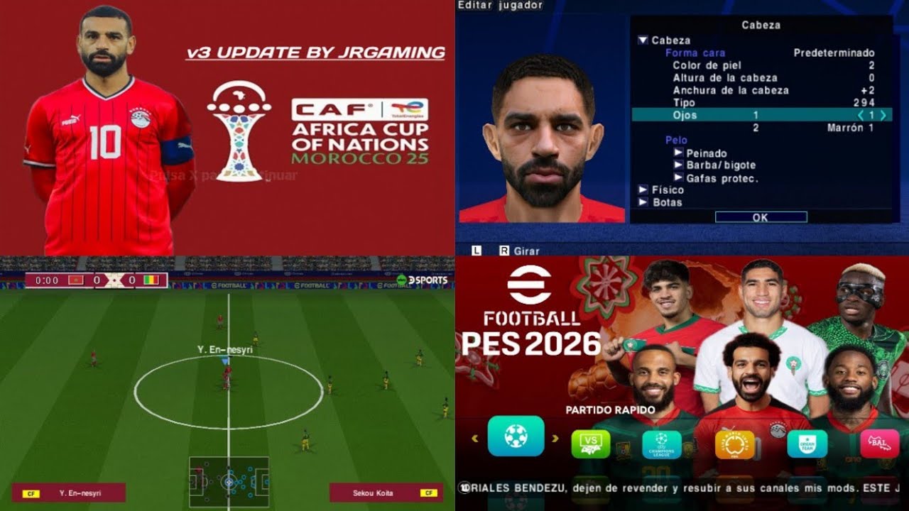 eFOOTBALL PES 2026 PPSSPP AFCON EDITION V3 UPDATE  LATEST TRANSFERS & REAL FACES 2025/26 HD GRAPHICS