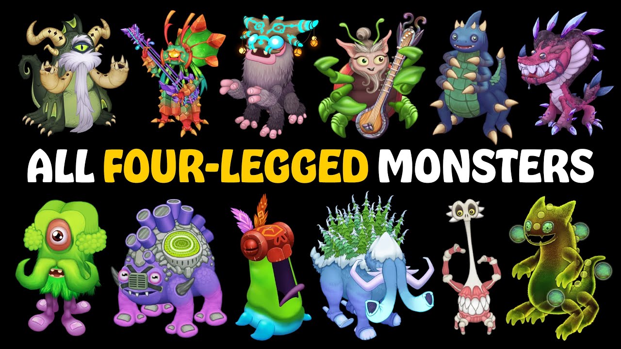 All Four-Legged Monsters in My Singing Monsters | MSM (Songs & Animations)