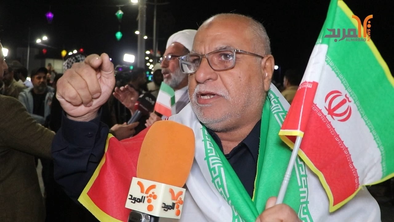 وقفة في البصرة تتضامن مع إيران وبعض رجال الدين يرتدون الأكفان #المربد