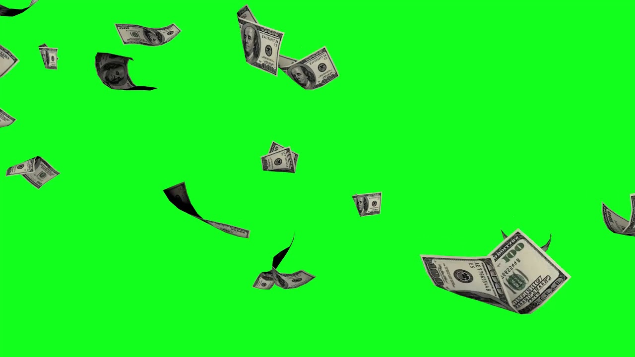 Money Rain - Free Green Screen Stock Footage