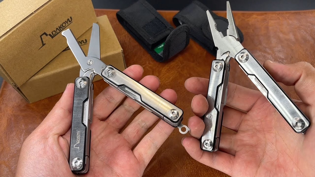 DAKOYU DKS/DKP Keychain Mini Multitool 8 in 1 EDC Scissors with Window Breaker