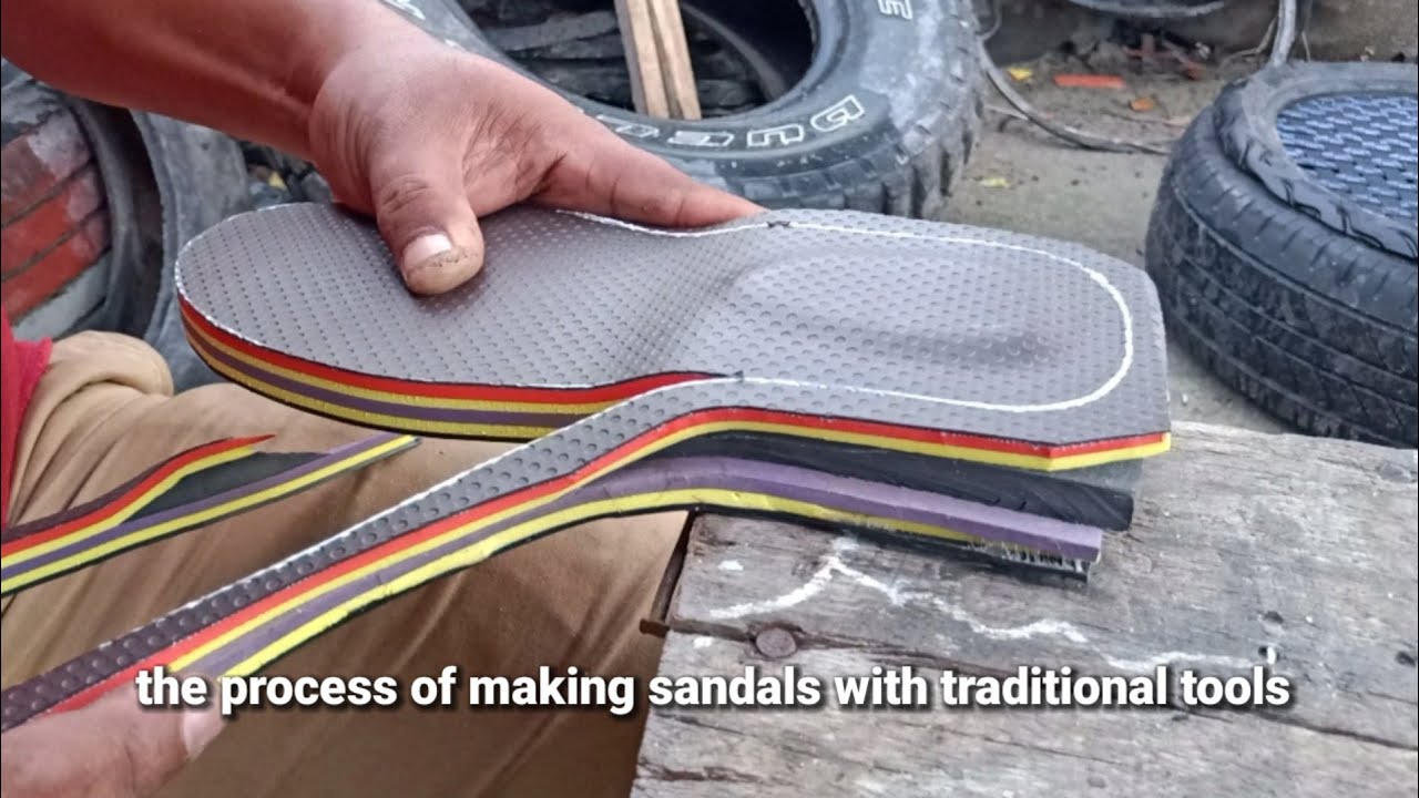 the process of making sandals with traditional tools