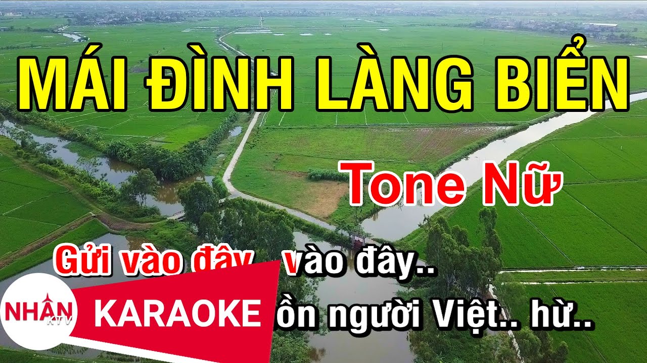 Mái Đình Làng Biển (Karaoke Beat) - Tone Nữ | Nhan KTV