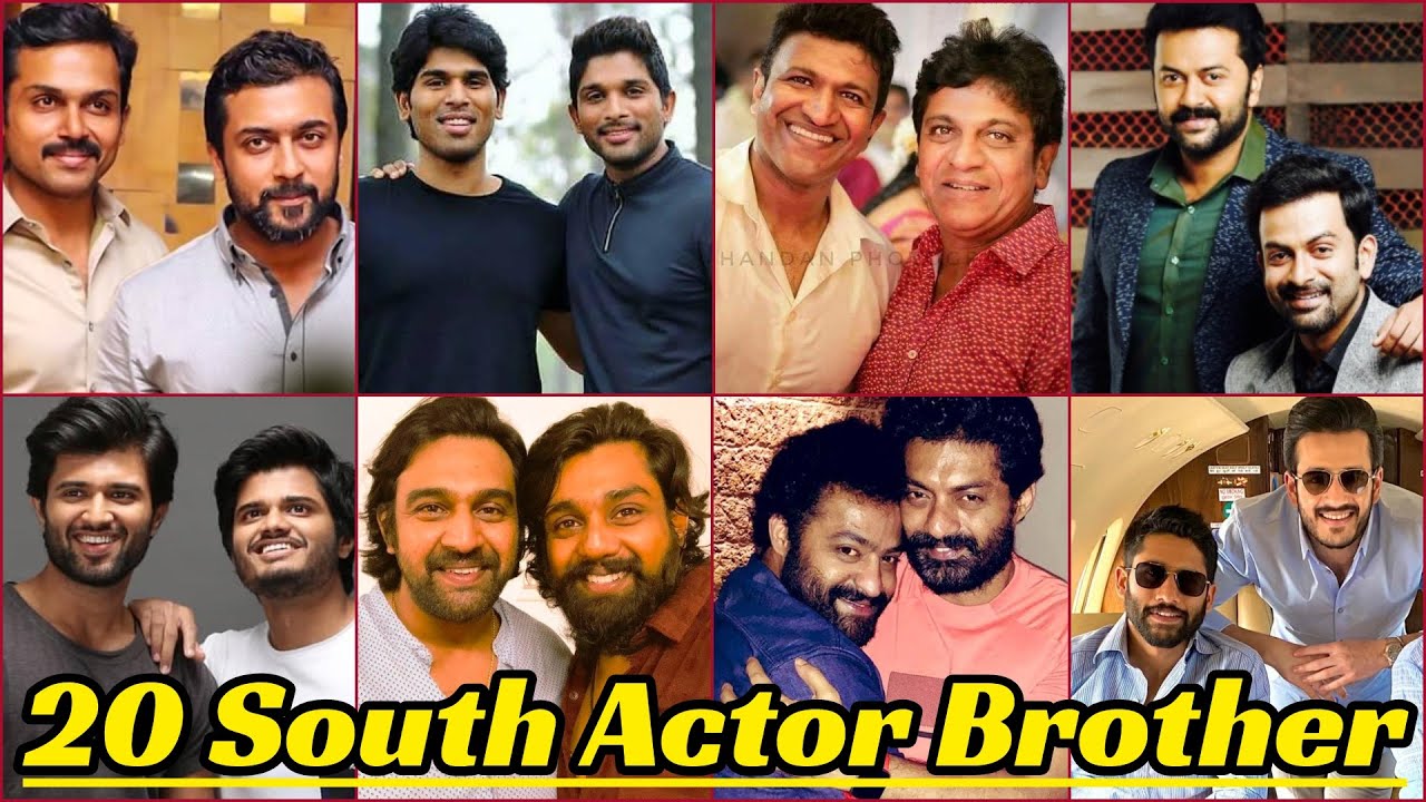 20 South Actors Who Are Real Life Brothers | Allu Arjun, Ram Charan, Vijay, Mahesh Babu