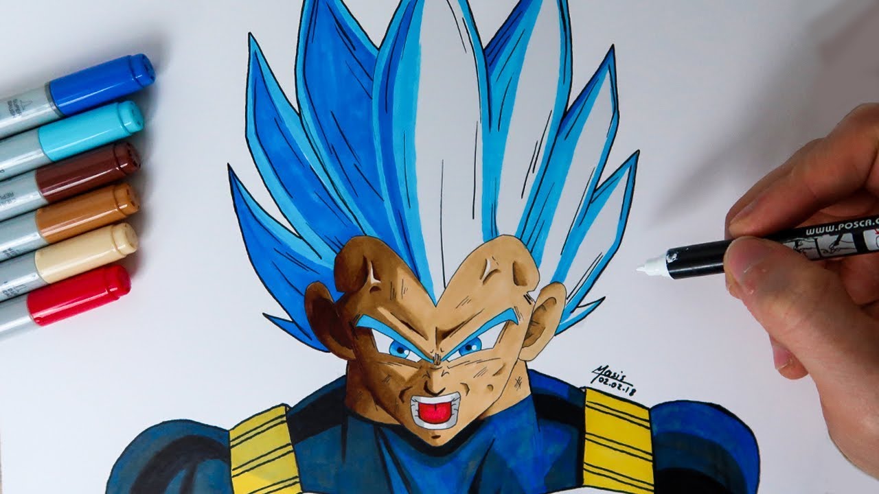 Dessiner la NOUVELLE FORME de VEGETA !! Tuto Intermédiaire