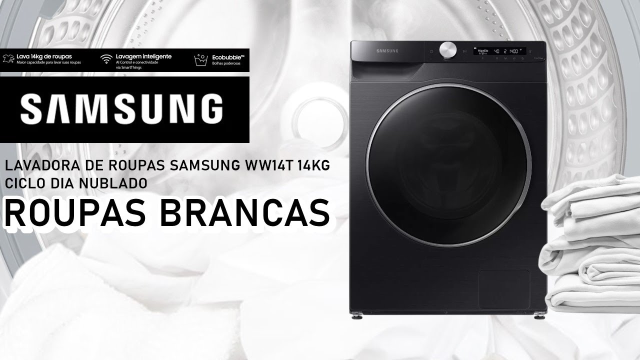 Lavadora de Roupas SAMSUNG 14kG WW14T - ROUPAS BRANCAS