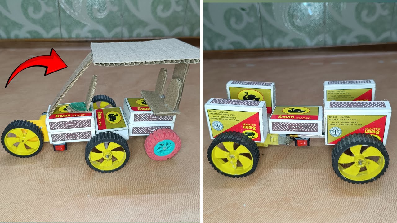Top 2 Best Diy Inventions At Home - How to Make Matchbox Powerful Tractor trolley & Gaadi 