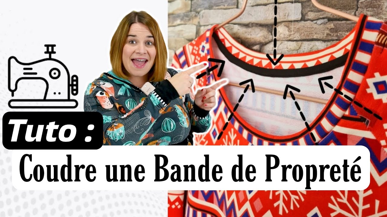 Tuto Finition COUTURE : Poser une bande de propreté dans l'encolure d'un sweat / Tee Shirt / By PopO