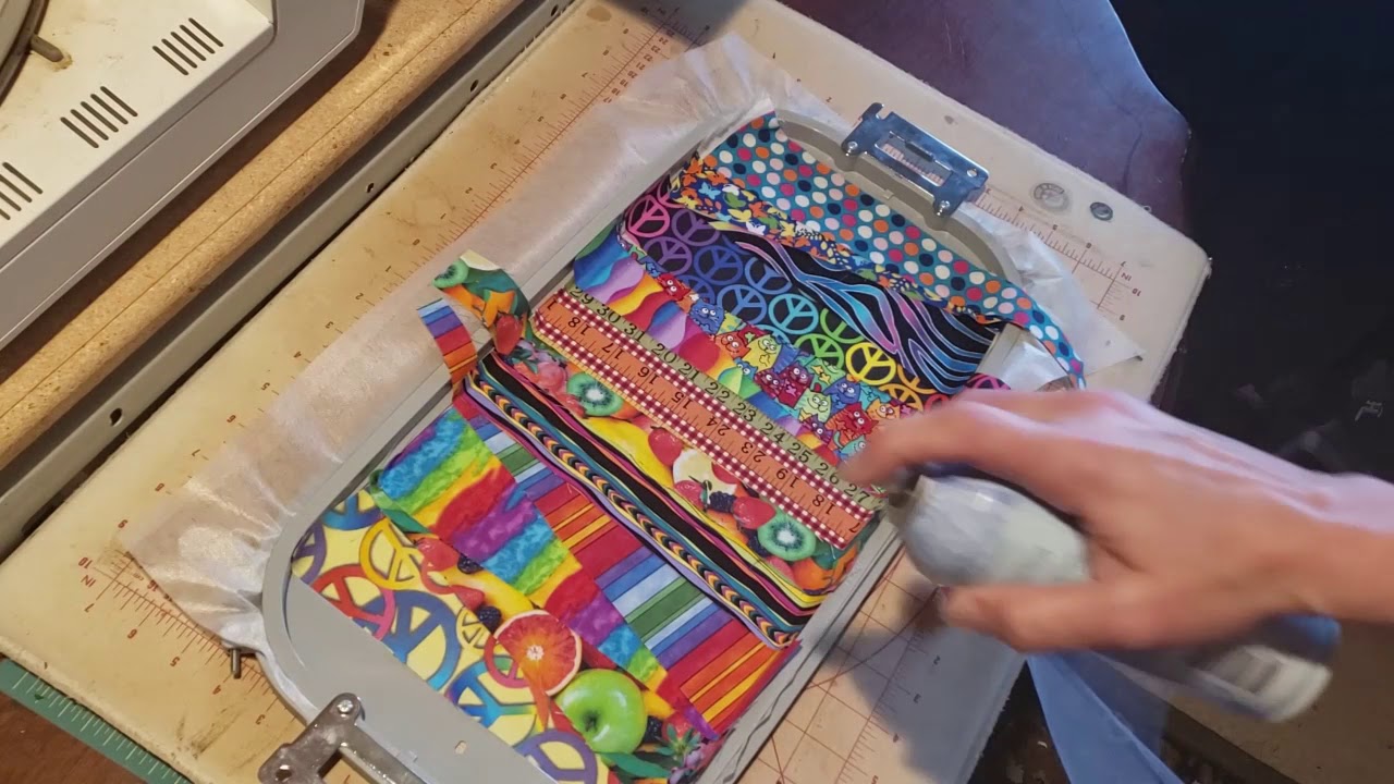 Making Fabric from Scraps with an Embroidery Machine (no background music version)