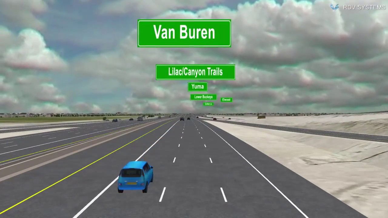 Loop 303: freeway design driving southbound