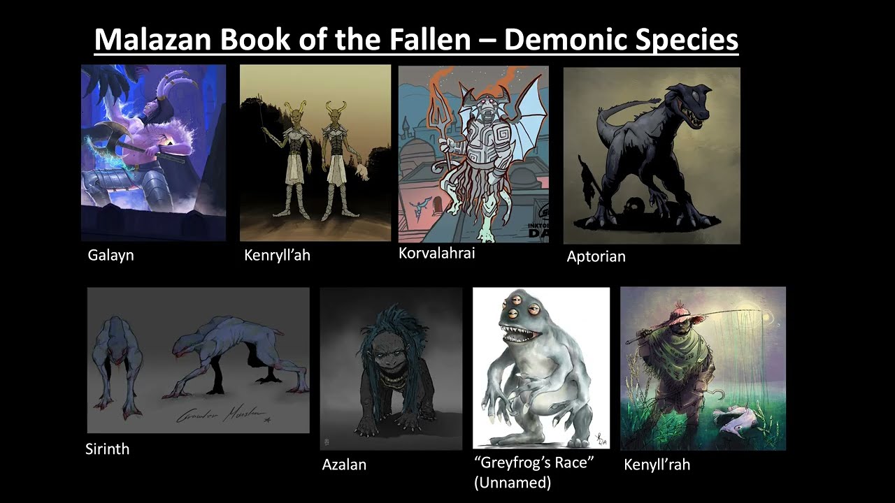 Malazan Demonic Species (from books 1-7 of Malazan Book of the Fallen)
