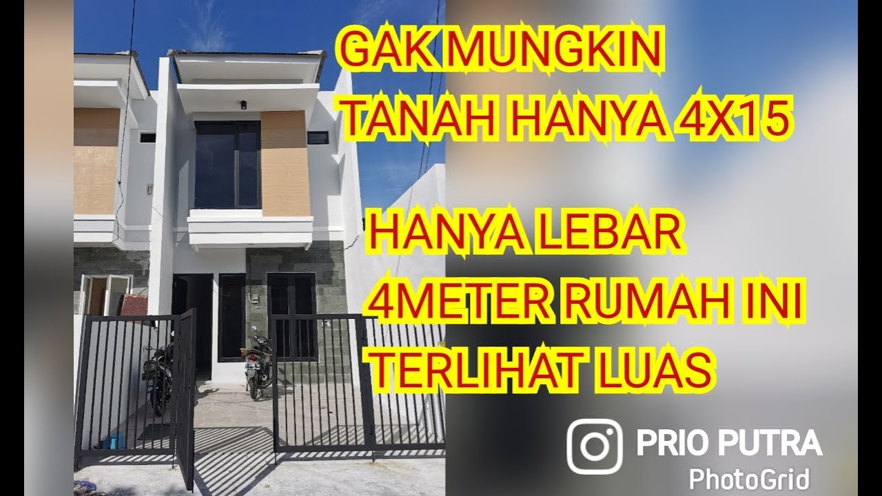 INSPIRASI DESAIN RUMAH MINIMALIS LEBAR 4METER LUAS TANAH 4X15 2LANTAI RUANGAN TERLIHAT LEGA