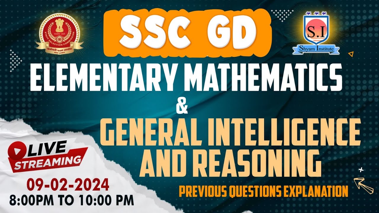 SSC GD| Elementary Mathematics | General Intelligence and Reasoning |Previous questions Explanation|