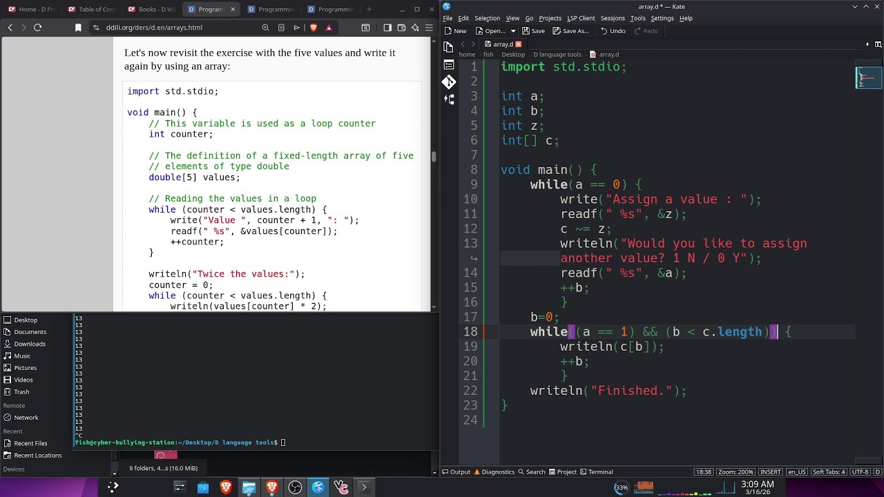 Learning the secrets of D programming...