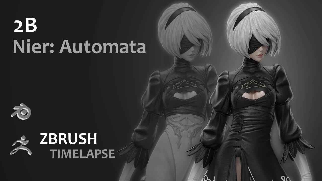 2B (NieR: Automata) | Zbrush Timelapse | Speed Sculpt
