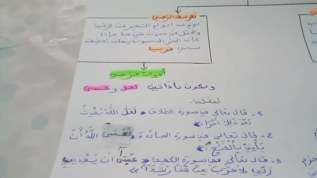 اولى باك التمني والترجي امثلة توضح الدرس بشكل جيد
