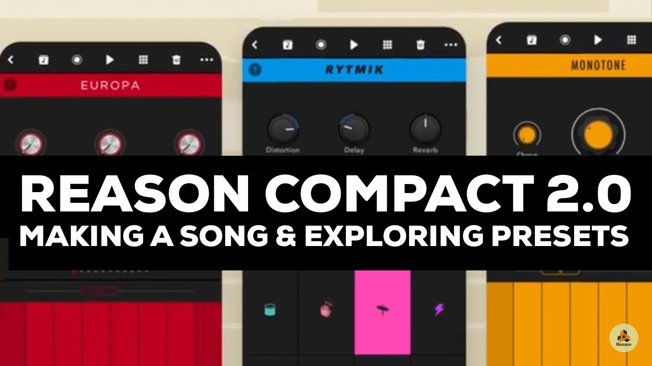 Reason Compact 2.0 - Demo Sounds and Making a Song (No Talking)