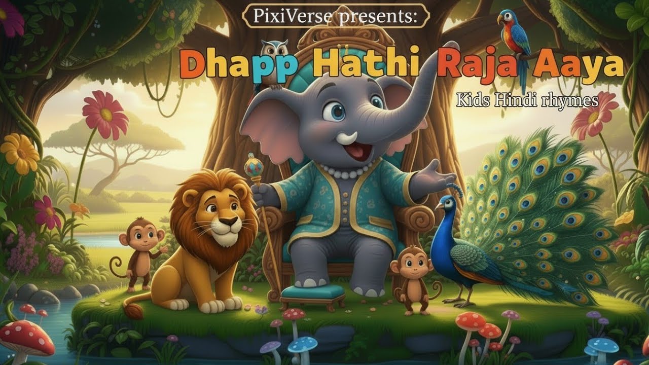 Dhapp Dhapp Raja Aaya 🐘🎶 | Elephant Rhythm Kids Song | Kids Hindi rhymes 