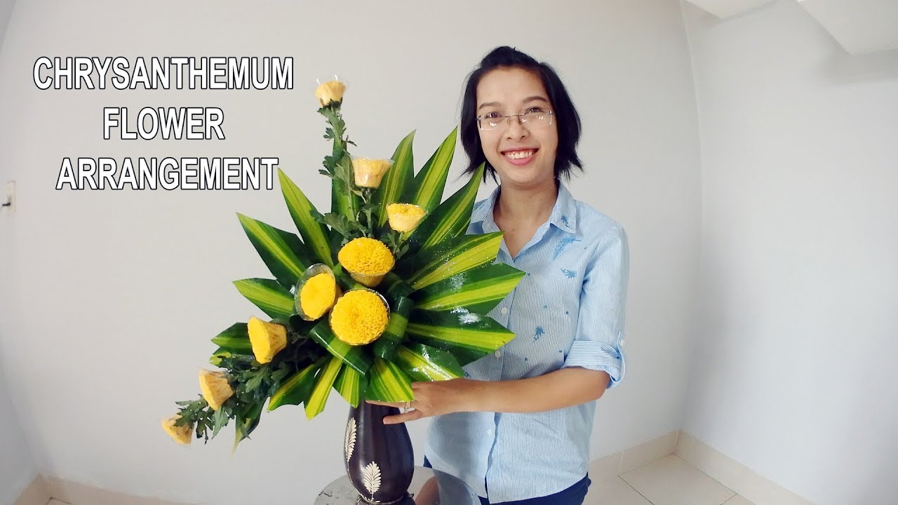 Cắm hoa bàn thờ tập 30 | Lẳng HOA CÚC CHÉN | Flowers Chrysanthemum DIY