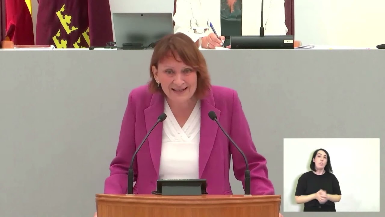 Intervención de María Marín, portavoz de Podemos Región de Murcia, durante el debate de investidura