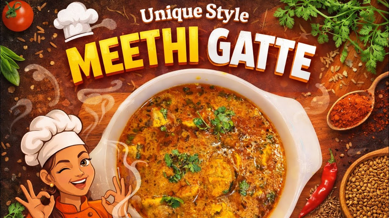 Desi Style Meethi Gatte 👩🏻‍🍳 #food #cooking 