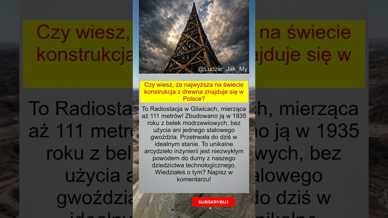 Najwyższa drewniana wieża na ŚWIECIE jest w Polsce! 📻🇵🇱